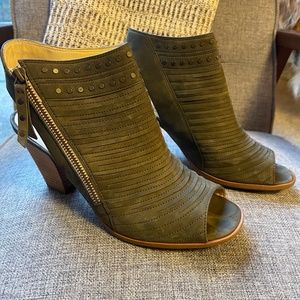 Paul Green - Olive Open Toe Booties